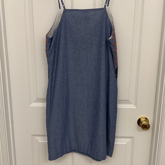 Francesca’s Alya Size Medium spaghetti strap dress with great navy/orange detail - Picture 6 of 11